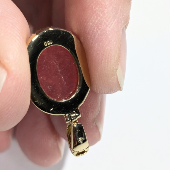 Vintage H Stern Rhodochrosite Diamond Pendant - Picture 5 of 8